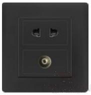 Half 10A 2pole+TV socket
