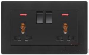 Two-position switch with two-position 13A multi-function socket+ Indicator light