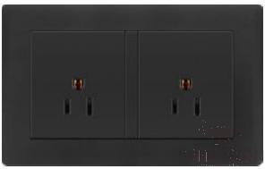 Double 15A American Flat 3-pole socket