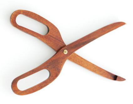 Wooden Scissors Food Tong 25CM