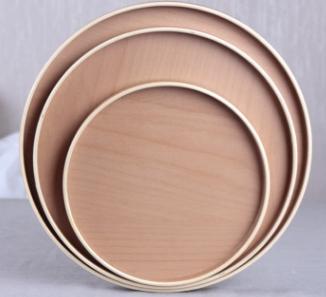 Wooden Round Service Tray Beech 27CM