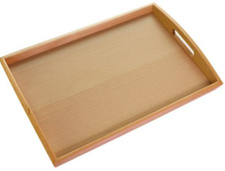 Beech Rectangular Double Ear Tea Tray 42cm