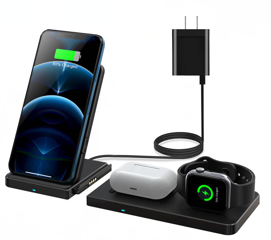 Three in one wireless charger (mobile phone 10W + headset 5W + Watch 3W)