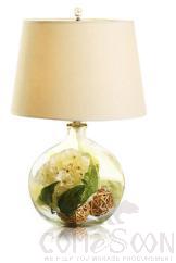 Table lamp-T202-Button-Accessories (1 red rose + red lampshade)