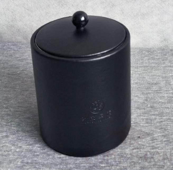 Ice Bucket With Ice Tong,Black Pu Leather,135*150mm