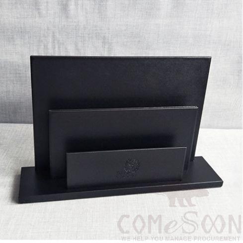Brochure Rack,Black Pu Leather,340*100*220mm