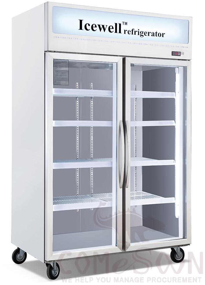 Copper Tube Kitchen Cabinet With Double Glass Doors 1220*760*1950mm