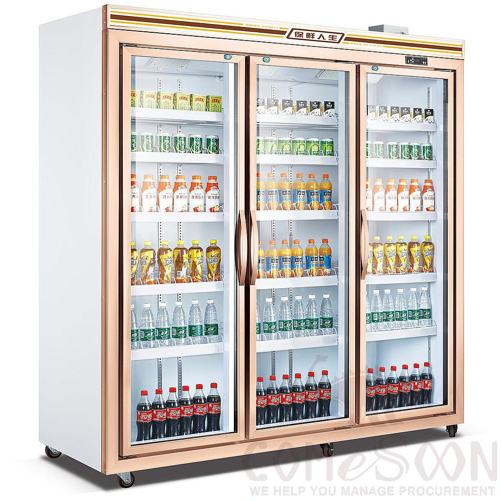 Double-Door Display Cabinet (Aluminum Alloy/Rose Gold) 1380*800*2100mm