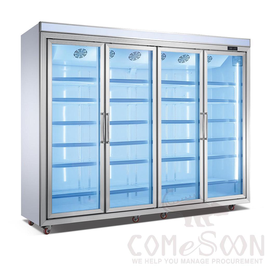 Five-Door Frozen Display Cabinet (Aluminum Alloy/Rose Gold) 3280*800*2100mm