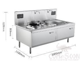 Combination Cooking Range 1800*1050*（800+400）mm, 15KW+12KW