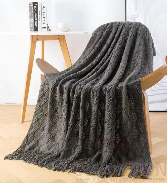 Blanket, Grey, Acrylic127*152+15CM