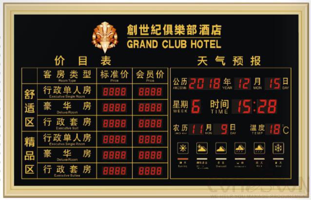 Room Price Board -  House price electronic board - Size(mm)：670*1060*45