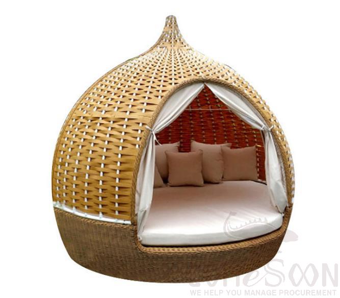 Outdoor rattan bed-210cm,210*168*190cm