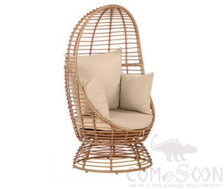 Rattan sofa-φ80cm,PE thick rattan + inner metal + comfortable cushion,φ80*120cm