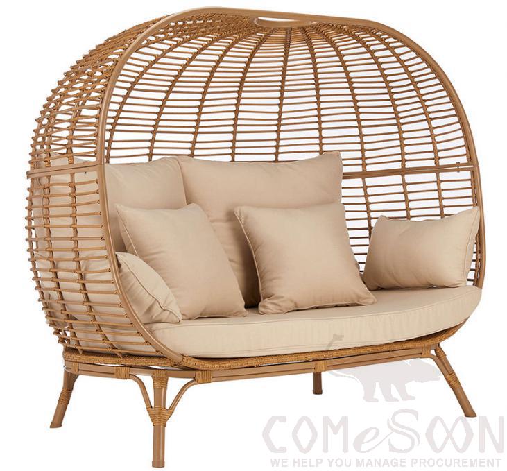 Rattan sofa-150*85cm,PE thick rattan + inner metal + comfortable cushion,150*85*130cm