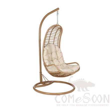Rattan sofa swing-φ80cm,PE thick rattan + inner metal + comfortable cushion,φ80*130cm