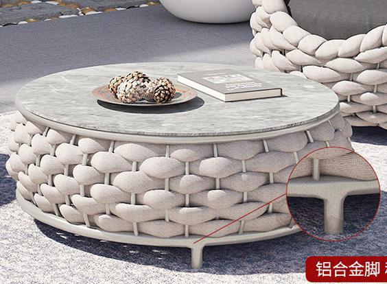 Outdoor table,Slate+Aluminum alloy frame Teslin big webbing