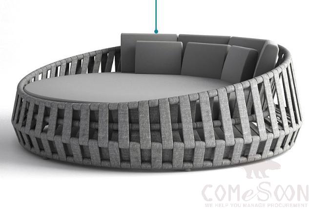 Outdoor braided rope bed-φ190cm,φ190*65cm