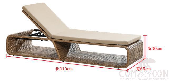 Outdoor recliner-210cm,high resilience sponge,210*65*30cm