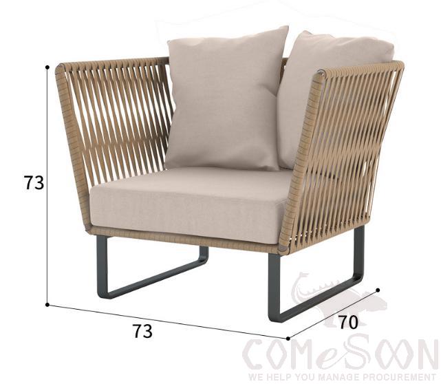 Outdoor rattan sofa,high resilience sponge,73*70*73cm