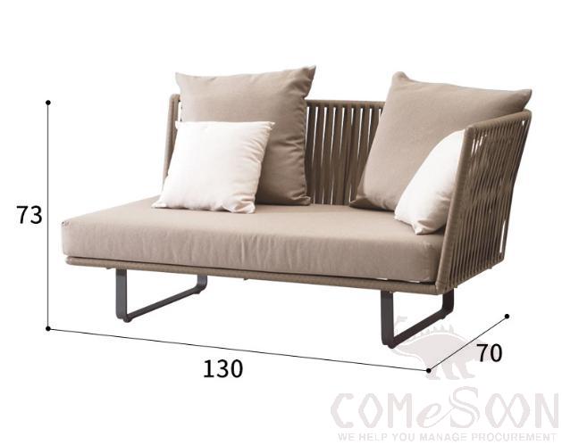Outdoor rattan sofa-130cm,high resilience sponge,130*70*73cm