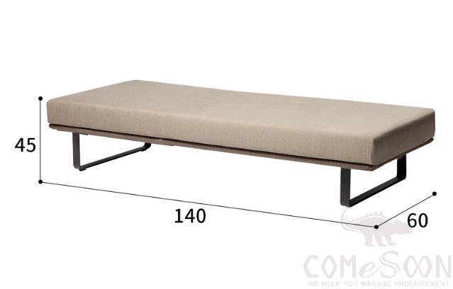 Outdoor sofa bench-140*60cm,high resilience sponge,140*60*45cm
