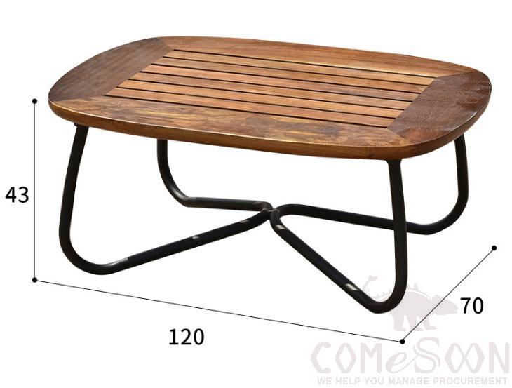 Outdoor solid wood coffee table-120*70cm,high resilience sponge,120*70*43cm