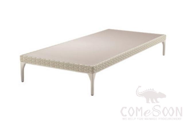 Outdoor rattan coffee table-150*75cm,metal frame + PE rattan,150*75*32cm