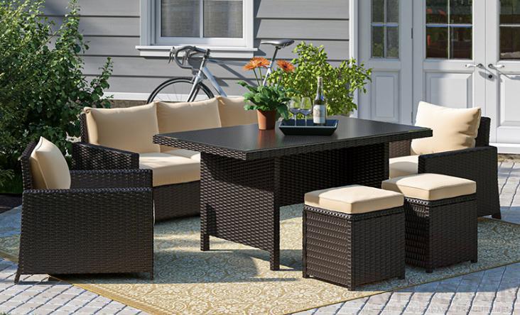 Outdoor tables and chairs,high density sponge,195*75*85cm