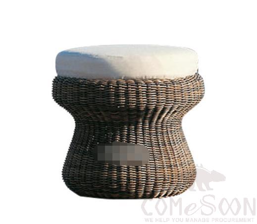 Outdoor rattan sofa and stool,high density sponge,φ50*40cm