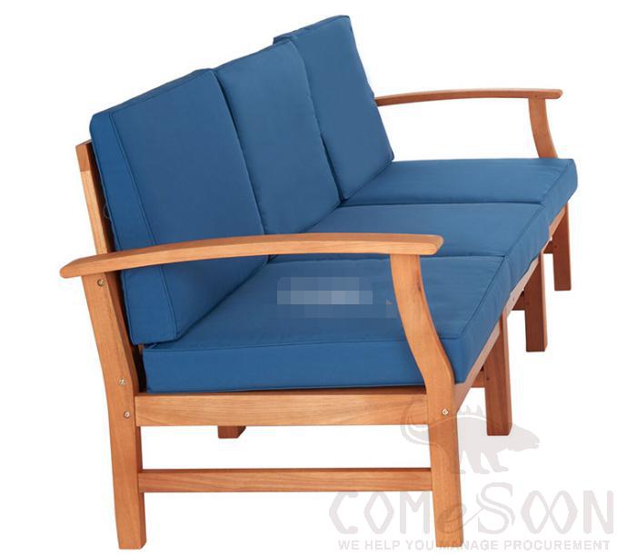 Outdoor solid wood sofa,high resilience sponge,266*84*93cm