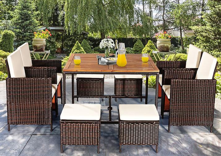 Outdoor tables and chairs,high density sponge,120*120*75cm