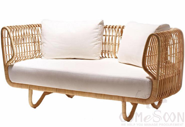 Outdoor rattan sofa-150cm,high density sponge,150*80*75cm