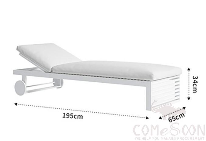 Outdoor recliner,high resilience sponge,195*65*34cm