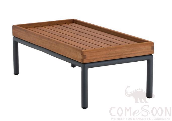 Outdoor solid wood coffee table-70*35cm,metal frame + solid wood,70*35*35cm
