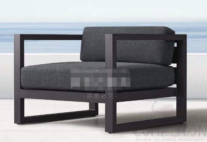 Outdoor metal sofa,high density sponge,75*75*70cm