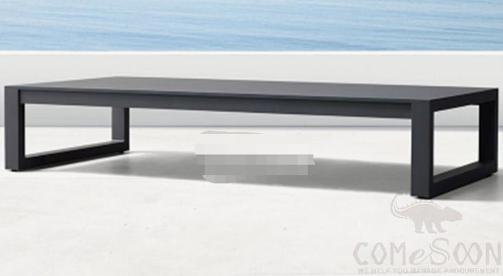 Outdoor plastic wood coffee table-120*60cm,metal frame + plastic wood,120*60*30cm