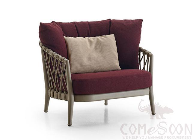 Outdoor rattan sofa,high density sponge + doll cotton,75*80*75cm