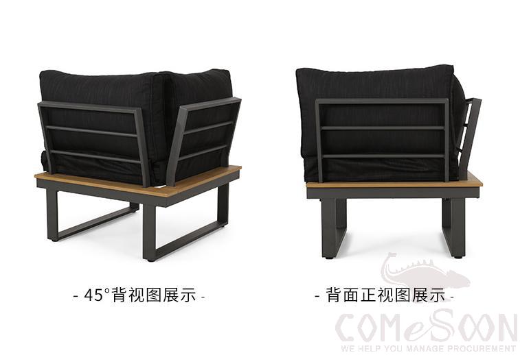 Outdoor aluminum sofa,high density sponge + doll cotton,83*83*75cm