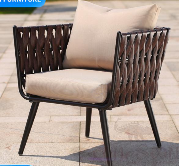 Outdoor rattan sofa,high density sponge + waterproof fabric + doll cotton,70*63*72cm