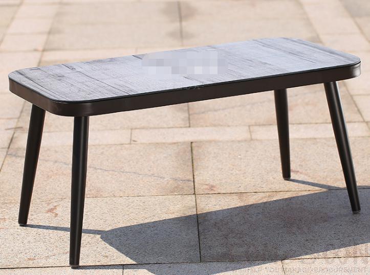 Outdoor glass coffee table,aluminum alloy frame + tempered glass,99*45*43cm