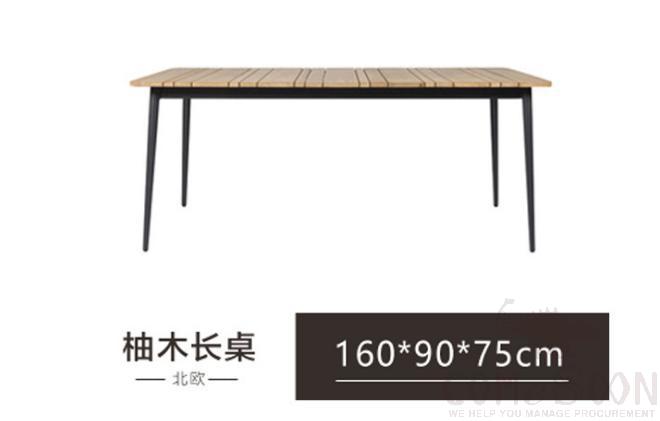 Outdoor teak table-160*90cm,metal frame + teak table top,160*90*72cm