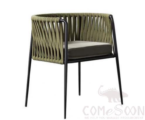 Outdoor aluminum chair,aluminum tube frame + Teslin webbing + high resilience sponge,60*60*70cm