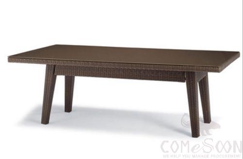 Outdoor rattan table-160*80cm,metal bracket + PE rattan,160*80*72cm
