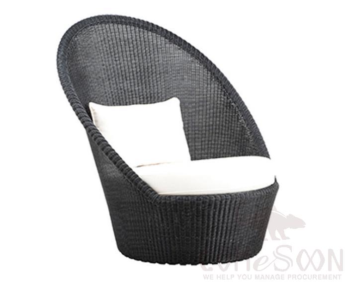 Outdoor rattan sofa,thick aluminum tube + PE rattan + high density sponge + waterproof cloth,60*70*100cm