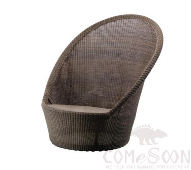 Outdoor rattan sofa,thick aluminum tube + PE rattan + high density sponge + waterproof cloth,60*70*100cm