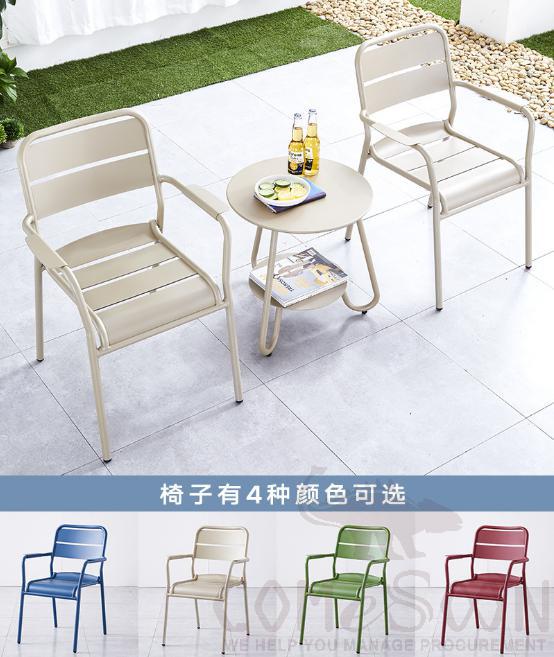 Outdoor aluminum tables and chairs