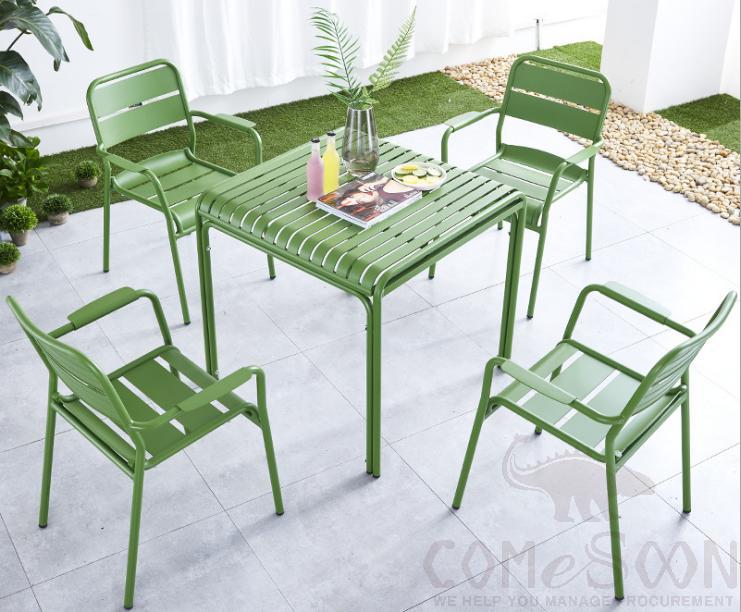 Outdoor aluminum tables and chairs