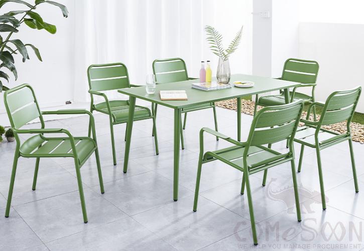 Outdoor aluminum tables and chairs