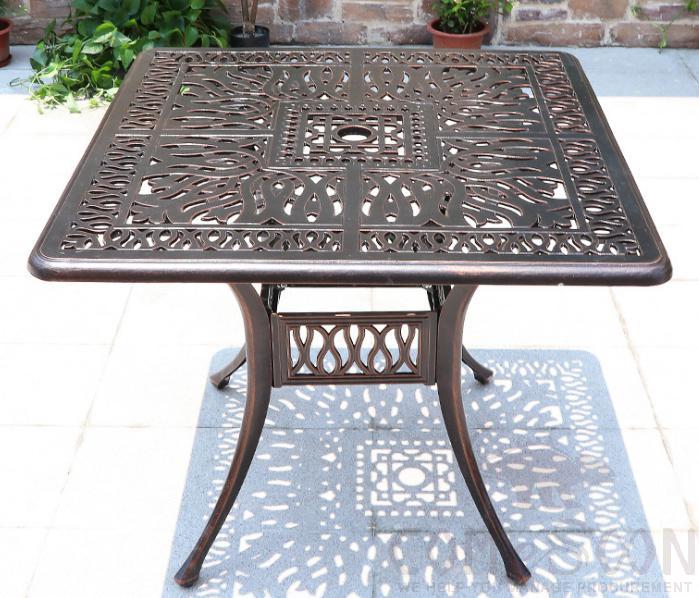 Outdoor cast aluminum table-90*90cm